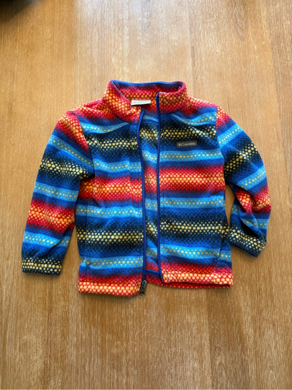 Columbia Multicolor Blue, Red and Yellow Fleece zip up